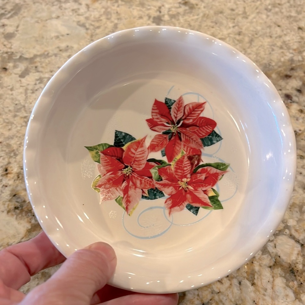 Nantucket Dip Bowl Candy Dish White Floral Small Dish